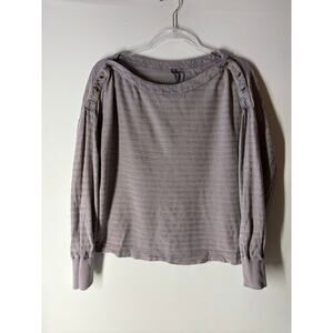 By Anthropologie Delilah Button Sleeve Gray Size Small Loose Fit Boxy